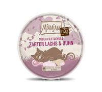 MjAMjAM - Cibo umido premium per gatti - tenero filetto di salmone e pollo 80 g, confezione da 1 (1 x 80 g), naturale con carne extra