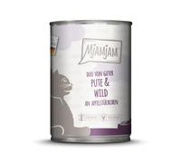 MjAMjAM Duo 6 x 400 g umido gatto - Tacchino & Selvaggina con pezzi di mela