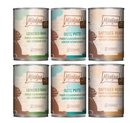 MjAMjAM Sapore autentico di carne Pacco misto 6 x 400 g umido gatto - Mix: Tacchino, Pollo, Manzo