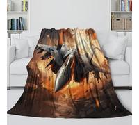 MJASVNDFO Americano F15 Caccia Coperta Fichissimo - Militare Coperta Per L'aria Condizionata Regalo Compleanno Per Figlio/figlia/nipote/nipotina/amico - Divano Letto Decoro 50x60inch(127x152cm)