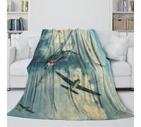 MJASVNDFO Americano P51 Caccia Coperta - Militare Coltre Regalo Compleanno Per Il Marito/fidanzato/fidanzata - Coltre Che Porta Calore E Felicità in Una Giornata Uggiosa E Cupa 70x80inch(180x200cm)
