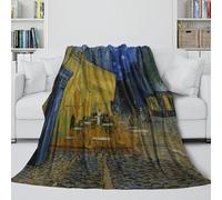 MJASVNDFO Café Terrace at Night Coperta Morbida - Van Gogh Coperta Per L'aria Condizionata Regalo Compleanno Per Il Marito/fidanzato/fidanzata - Divano Letto Viaggi 50x60inch(127x152cm)