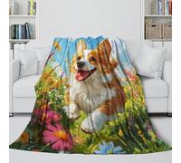 MJASVNDFO Corgi Coperta Flanella - Coltre Per L'aria Condizionata Soffice Regalo Compleanno Per Il Marito/fidanzato/fidanzata - Divano Letto Culla Ufficio 70x80inch(180x200cm)