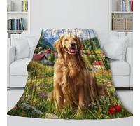 MJASVNDFO Golden Retriever Coperta Flanella - Coltre Morbida Regalo Compleanno Per Il Marito/fidanzato/fidanzata - Divano Letto Decoro Culla 60x80inch(150x200cm)
