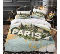 MJASVNDFO Mappa Mondo Copripiumino Set Copripiumino 3D Stampa Digitale 3 Pezzi E Federe Microfibra Morbido Con Cerniera Set Di Biancheria Da Letto Per Bambini King（220x240cm）