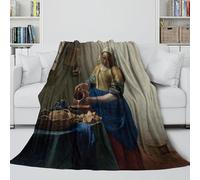 MJASVNDFO The Milkmaid Coperta Soffice - Vermeer Coltre Regalo Compleanno Per Figlio/figlia/nipote/nipotina/amico - Coltre Accogliente Come Un Abbraccio in Una Coperta 40x50inch(100x130cm)