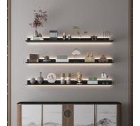 MJBDCVN Mensole da Parete Sospese con Luce A LED, Mensole A Emissione Luminosa A LED in Lega di Alluminio, Mensole Espositive A Parete (Size:150cm)