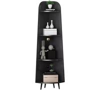 MJBDCVN Scaffale angolare per libreria da pavimento, supporto triangolare per fiori verticale per organizzare oggetti vari, espositore di (colore: nero)