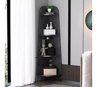MJBDCVN Scaffale angolare per libreria da pavimento, supporto triangolare per fiori verticale per organizzare oggetti vari, espositore di (colore: grigio scuro)