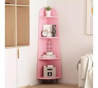 MJBDCVN Scaffale angolare per libreria da pavimento, supporto triangolare per fiori verticale per organizzare oggetti vari, espositore di (colore: rosa)