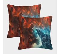 MJCZEGDCR Copricuscino Godzilla Coppia Di Federe Federa Per Cuscino Bambino Federe in Microfibra Morbido E Confortevole Per Il Divano Della Casa Dell'auto Da Letto 50x50cm