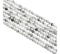 MJDCB 225 pezzi Perle di Pietra Naturale Piccola 3 mm Howlite Bianca Rotonda Sciolto Gemma Perline Distanziatore per Creazioni di Gioielli Braccialetti Collana Orecchini Accessori