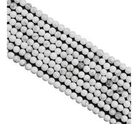 MJDCB 320 pezzi Perle di Pietra Naturale Piccola 2 mm Howlite Bianca Rotonda Sciolto Gemma Perline Distanziatore per Creazioni di Gioielli Braccialetti Collana Orecchini Accessori