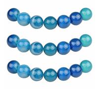 MJDCB 35 pezzi 10mm Agata Striata Blu Sciolto Perline in Pietra Semipreziose Naturale per Creazione Braccialetti Collane e Gioielli Pietre Dure per Bigiotteria Fai Da Te Rotonde