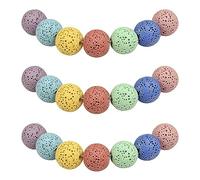 MJDCB 35 pezzi 10mm Olio Essenziale Aromaterapia Lavica Colorata Sciolto Perline in Pietra Semipreziose Naturale per Creazione Braccialetti Collane e Gioielli Pietre Dure Bigiotteria