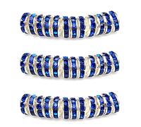 MJDCB 4mm 100 pezzi Perline Strass Brillante Cristalli Distanziatori per Bracciali e Collane Accessori per Gioielli（Blu Zaffiro）
