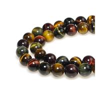 MJDCB 60pezzi 6mm Perline di Pietra Naturale Sciolto Occhio di Tigre Tricolore per Creazione Braccialetti Collane e Gioielli