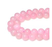 MJDCB 60pezzi 6mm Quarzo Rosa Sciolto Perline di Pietra Naturale per Creazione Braccialetti Collane e Gioielli Pietre Dure per Bigiotteria Fai Da Te Rotonde