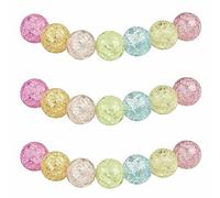 MJDCB 85 pezzi 4mm Cristallo Colorato Crepa Sciolto Perline di Vetro per Creazione Braccialetti Collane e Gioielli Pietre Dure per Bigiotteria Fai Da Te Rotonde