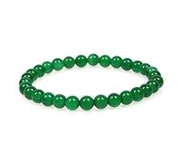 MJDCB Bracciale Pietre Agata Verde Naturali, 6mm Perle Braccialetti Portafortuna