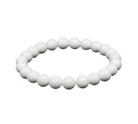 MJDCB Bracciale Pietre Conchiglie Bianca Naturali, 8mm Perle Braccialetti Portafortuna