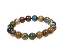 MJDCB Bracciale Pietre Diaspro Oceano Naturali, 10mm Perle Braccialetti Portafortuna