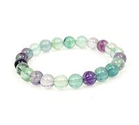 MJDCB Bracciale Pietre Fluorite Colorata Naturali, 8mm Perle Braccialetti Portafortuna
