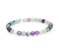 MJDCB Bracciale Pietre Fluorite Colorato Naturali, 6mm Perle Braccialetti Portafortuna