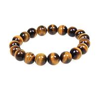 MJDCB Bracciale Pietre Occhio Tigre Giallo Naturali, 10mm Perle Braccialetti Portafortuna