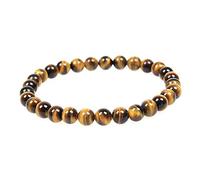 MJDCB Bracciale Pietre Occhio Tigre Giallo Naturali, 6mm Perle Braccialetti Portafortuna
