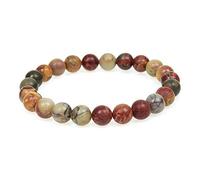 MJDCB Bracciale Pietre Picasso Rosso Naturali, 8mm Perle Braccialetti Portafortuna