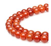 MJDCB Perline in pietra naturale con vena di drago rosso, onice, perline sfuse sono utilizzate nella progettazione di gioielli per realizzare braccialetti e collane (10 mm)
