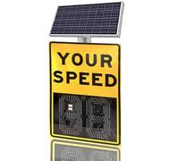 MJDHS Segnale di Avvertimento del Limite di velocità A LED, Segnale di Feedback Radar del Veicolo, Alimentato A Energia Solare, Adatto per Strade Private, Ad Alta velocità E con LIM(Size:900mm*600mm)