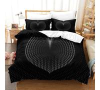 MJFCoin 3D Con Stampa Di Icona Cuore Biancheria Da Letto 3 Pezzi Set Copripiumino E Federa Coordinata Per Ragazzi E Ragazze,coppie,camera Da Letto,decorazione Super King(260x220cm)