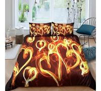 MJFCoin 3D Con Stampa Di Icona Cuore Set Di Biancheria Da Letto 3 Pezzi Set Copripiumino Con Chiusura A Cerniera Per Ragazzi E Ragazze,coppie,camera Da Letto,decorazione Double(200x200cm)