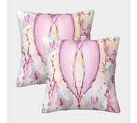 MJFCoin Cuore Federa Per Cuscino Set Di 2 Per Divano Giardino Cuscini Decorativi Amore Copricuscino Facile Da Pulire Copricuscino 45x45cm