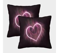 MJFCoin Cuore rosa Federa Per Cuscino Set Di 2 Per Divano Giardino Cuscini Decorativi amore Copricuscino Facile Da Pulire Copricuscino 40x40cm