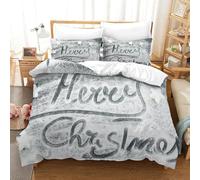MJFCoin Stampa 3D Buon Natale Biancheria Da Letto 3 Pezzi Set Copripiumino E Federa Coordinata Per Ragazzi E Ragazze,coppie,camera Da Letto,decorazione Super King（260x220cm）