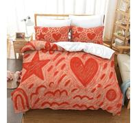 MJFCoin Stampa 3D Icona Cuore Set Di Biancheria Da Letto Con 3 Pezzi Set Copripiumino Con Chiusura A Cerniera Per Ragazzi E Ragazze,coppie,camera Da Letto,decorazione Single(140x200cm)