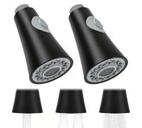 MJFENDAI 2 soffione di ricambio per rubinetto, soffione doccia da cucina, G 1/2 estraibile, per rubinetto da lavello, doccetta manuale, rubinetto da cucina (nero)