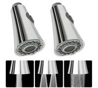 MJFENDAI 2 soffione di ricambio per rubinetto, soffione doccia da cucina, G 1/2 estraibile, per rubinetto da lavello, doccetta a mano, rubinetto da cucina (argento)