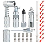 MJFENDAI 28 pezzi adattatore per pressa grasso, set di accessori per pistola grasso, bocchino per lubrificante, lubrificante, inserto lubrificante, tubo per grasso (7 tipi)