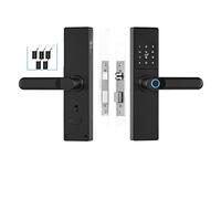 MJFVN Serratura elettronica biometrica Digital Black Smart Lock App Tuya Sblocco remoto senza chiave for impronte digitali(22x190,Noir)