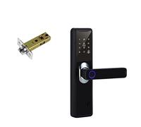 MJFVN Serratura elettronica for Tuya Impugnatura biometrica for impronte digitali Smart Home for interna da remoto(Black-60mm)