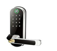 MJFVN Serratura intelligente for porta con impronta digitale, telecomando, senza chiave, password digitale, elettrica, impermeabile(Silver)