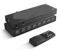 MJFVN Switch a 7 porte 2.0 4K @ 60Hz 7x1 2.0 Switcher con convertitore Aud video remoto IR 7 ingressi 1 uscita Supporto HDR e HDCP 2.2 DC5V(4X1)