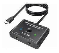 MJFVN Switcher bidirezionale USB C da 100 W Splitter tipo C 2x1/1x2 Switcher video dati KVM bidirezionale 8K for monitor di computer Sorgente multipla