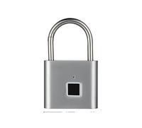 MJFVN USB Ricaricabile Porta Smart Lock Lucchetto for impronte digitali Sblocco rapido Metallo in lega di zinco Elevata identificazione Blocco sicurezza(P1-SILVERY)