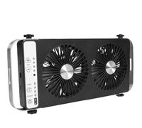 MJFVN Ventilatore da Tetto Silenzioso da 12 V, dissipatore di Calore di Scarico, Doppio Ventilatore Reversibile for Finestra da Tetto con impostazione a 4 velocità for Camper(Noir)