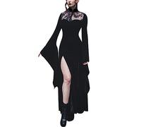 MJGkhiy Abito Halloween Donna Medievale Rinascimentale Abito Steampunk Goth Dress Vestito Vintage Palazzo Splicing Corsetto Costume Adult Cocktail retrò